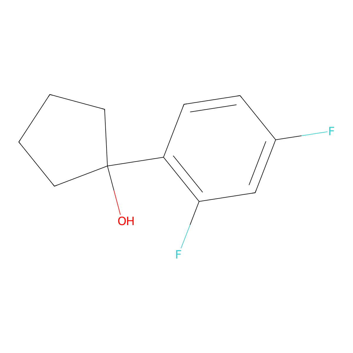 1-(2,4-Difluorophenyl)cyclopentanol molecular structure, CAS 1341050-17-6