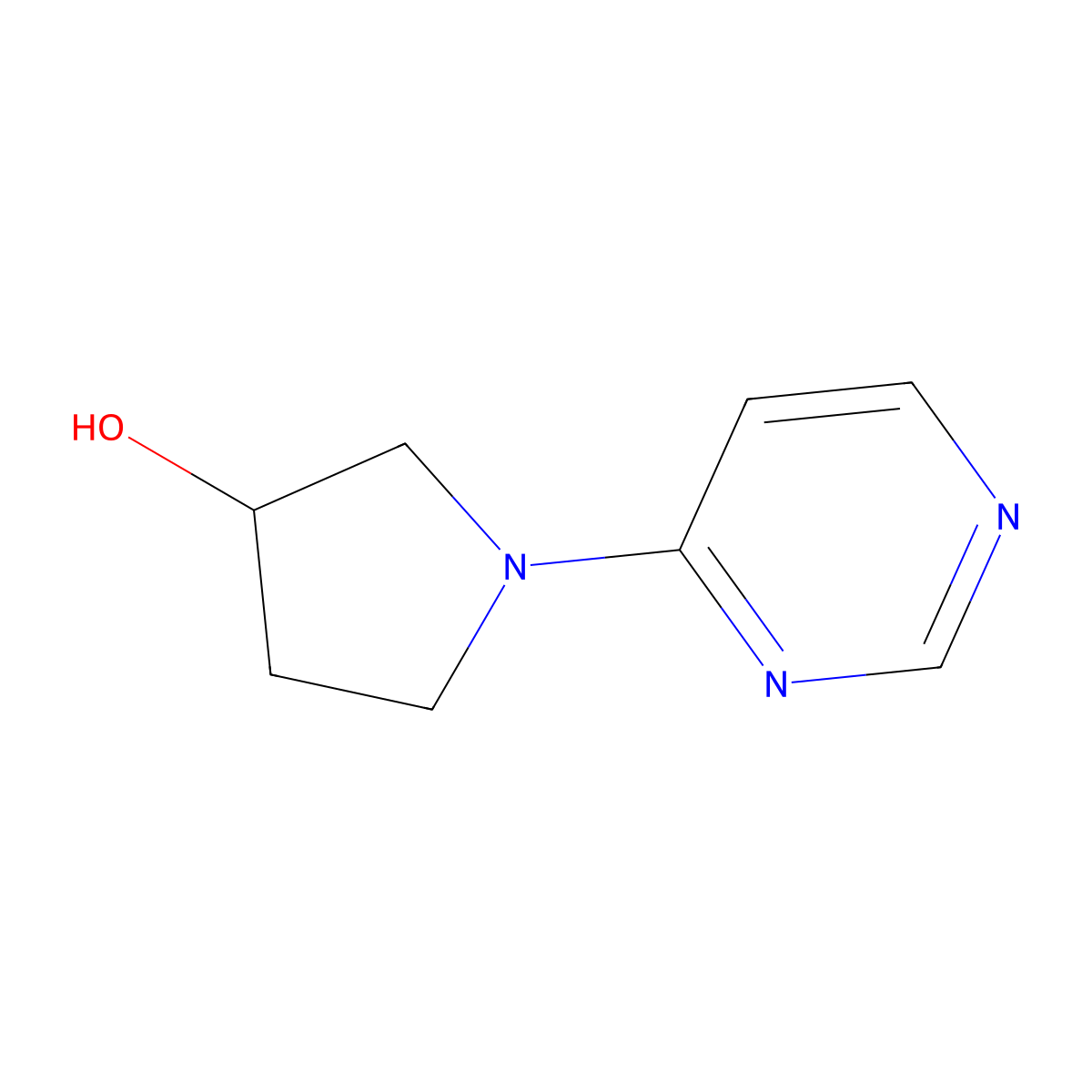 1-(Pyrimidin-4-yl)pyrrolidin-3-ol molecular structure, CAS 1341051-28-2