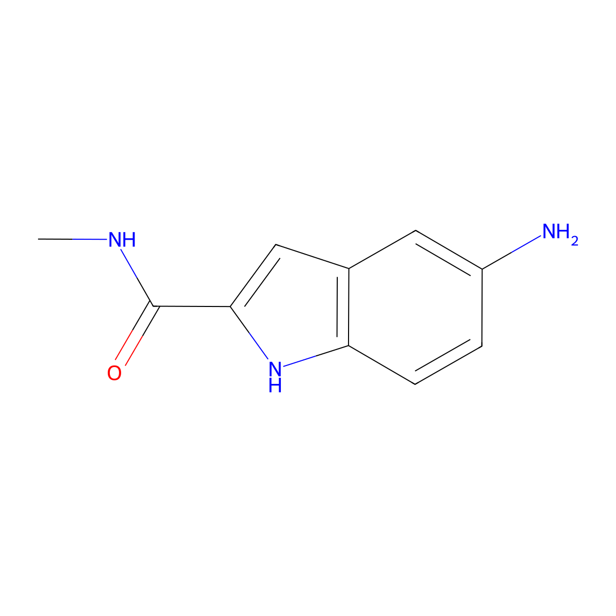 5-amino-N-methyl-1H-indole-2-carboxamide molecular structure, CAS 1341052-34-3