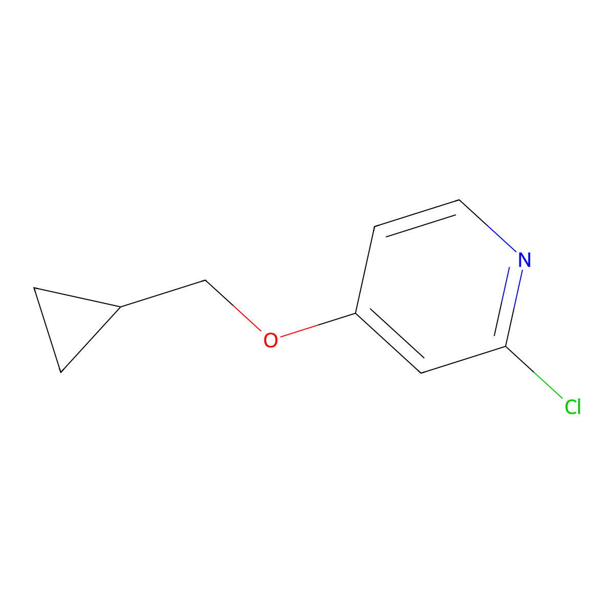 2-Chloro-4-(cyclopropylmethoxy)pyridine molecular structure, CAS 1341052-60-5