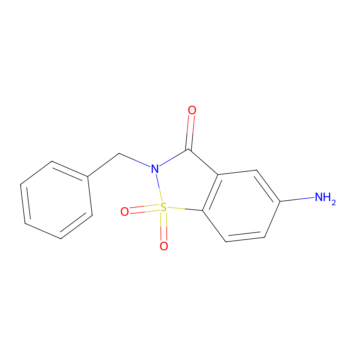 5-Amino-2-benzyl-2,3-dihydro-1lambda6,2-benzothiazole-1,1,3-trione molecular structure, CAS 1341053-80-2