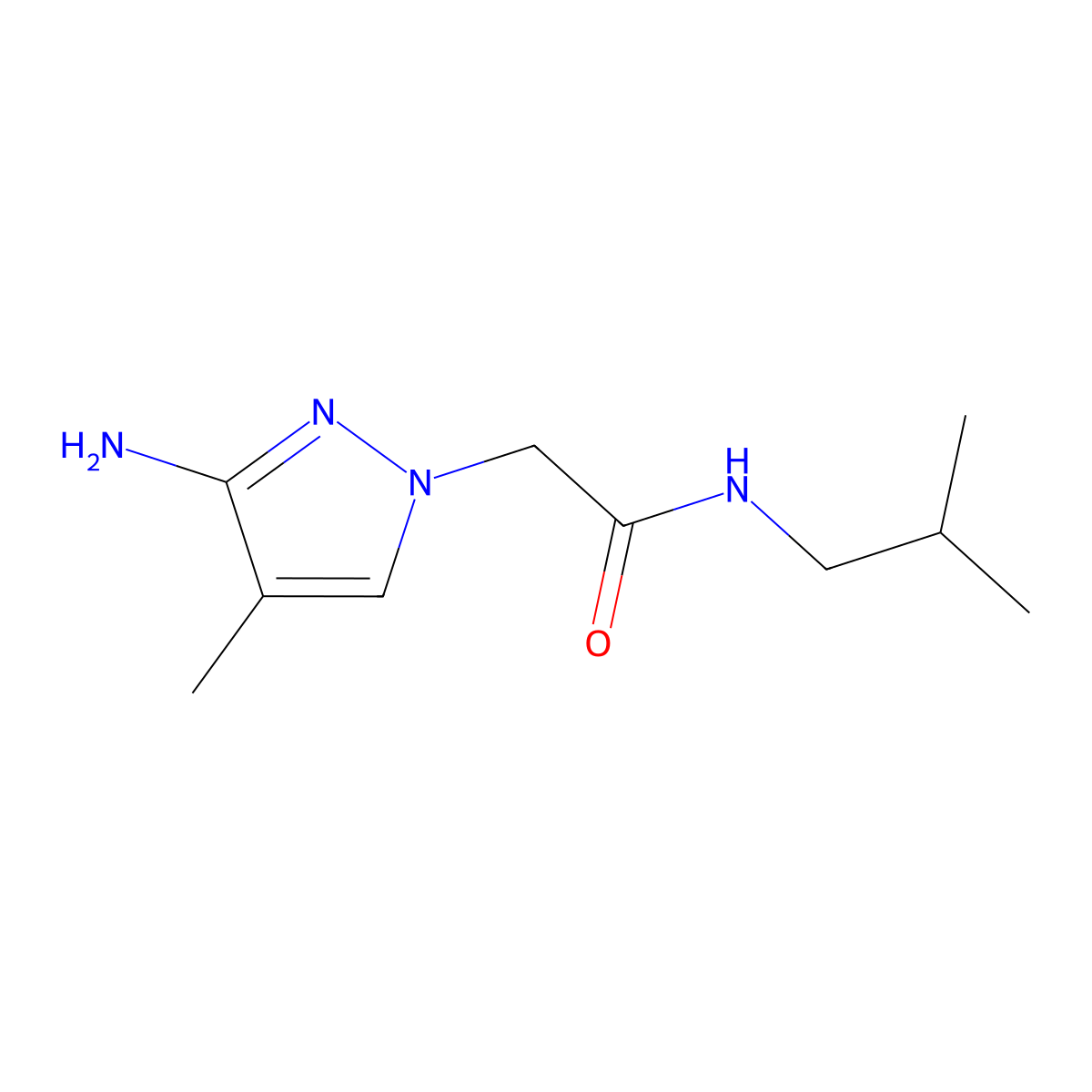 2-(3-Amino-4-methyl-1h-pyrazol-1-yl)-N-isobutylacetamide molecular structure, CAS 1341054-52-1