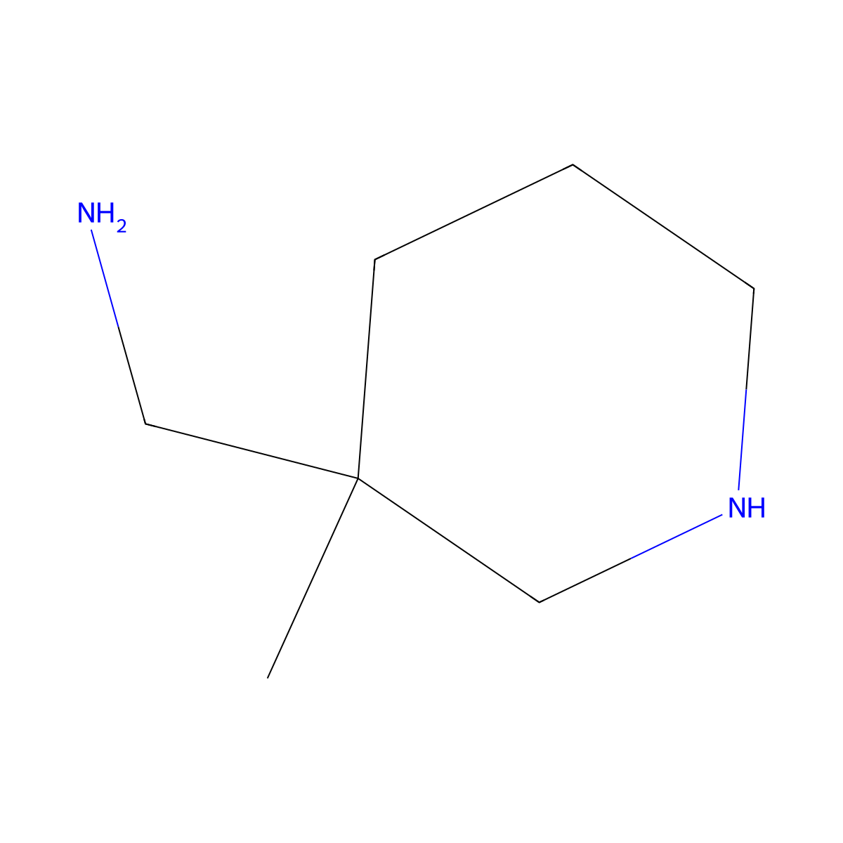 (3-Methylpiperidin-3-yl)methanamine molecular structure, CAS 1341055-58-0