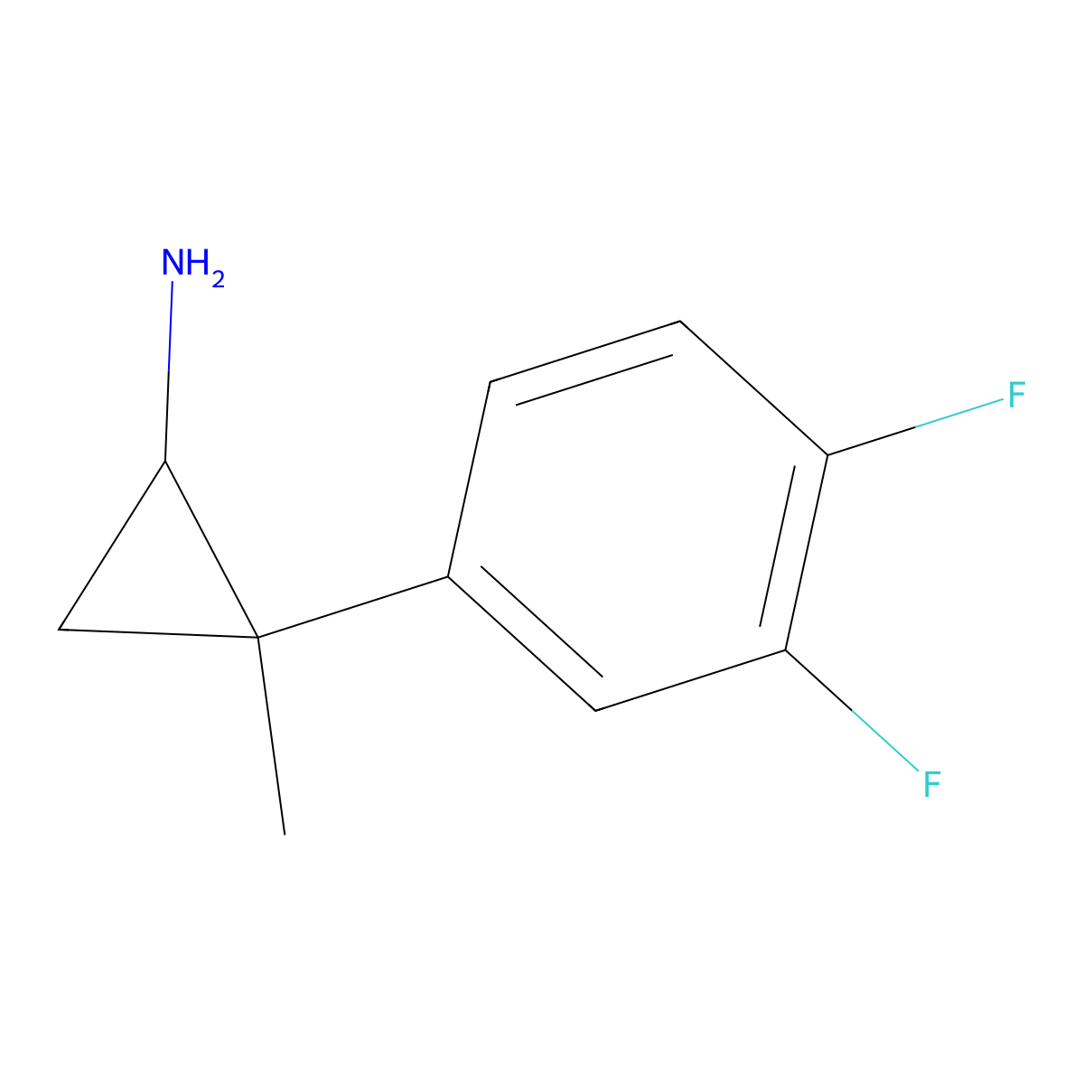 2-(3,4-Difluorophenyl)-2-methylcyclopropan-1-amine molecular structure, CAS 1341055-90-0