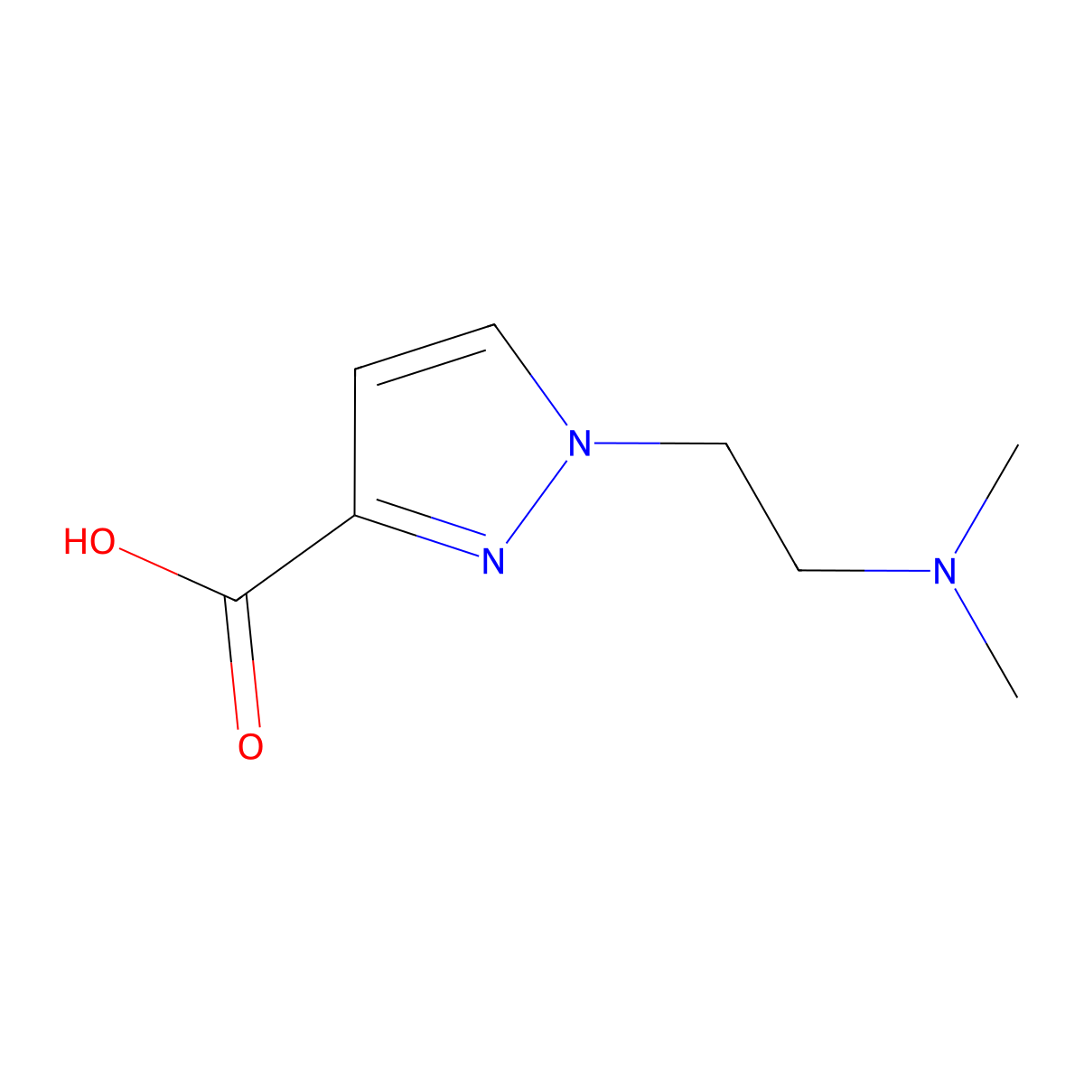 1-[2-(Dimethylamino)ethyl]-1H-pyrazole-3-carboxylic acid molecular structure, CAS 1341056-07-2