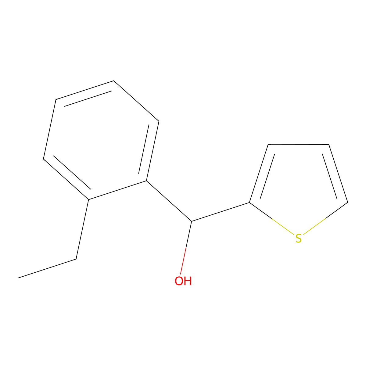 (2-Ethylphenyl)(thiophen-2-yl)methanol molecular structure, CAS 1341059-00-4