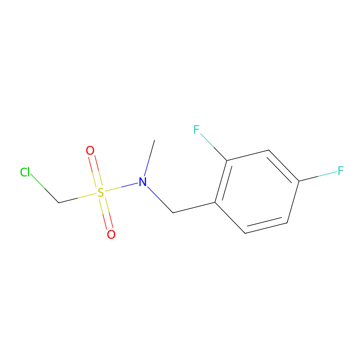 1-Chloro-n-(2,4-difluorobenzyl)-n-methylmethanesulfonamide molecular structure, CAS 1341059-21-9