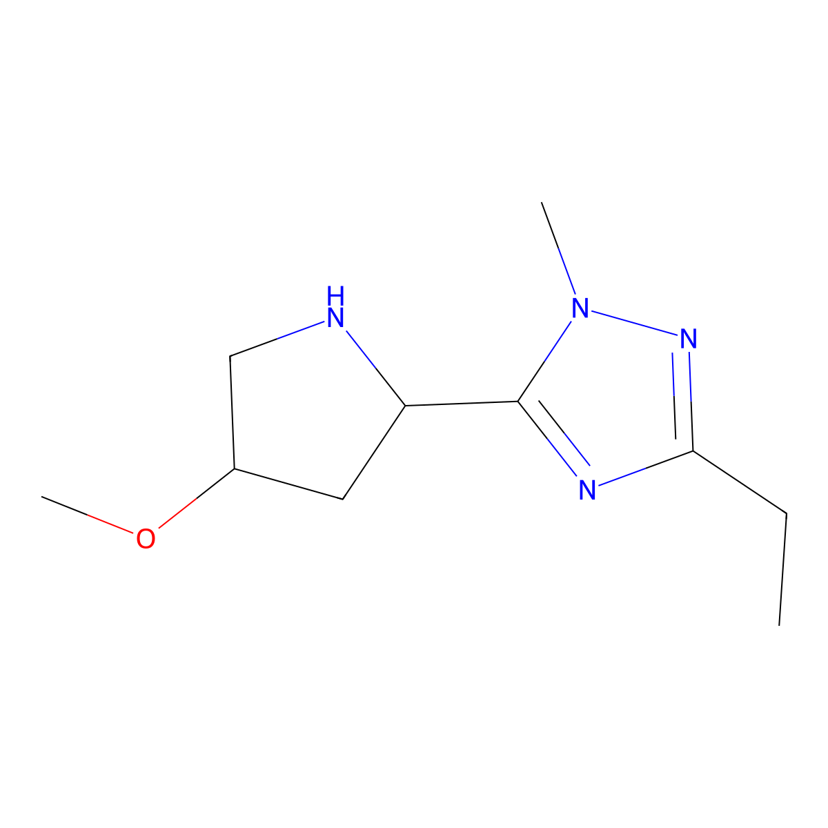 3-Ethyl-5-(4-methoxypyrrolidin-2-yl)-1-methyl-1h-1,2,4-triazole molecular structure, CAS 1341060-31-8