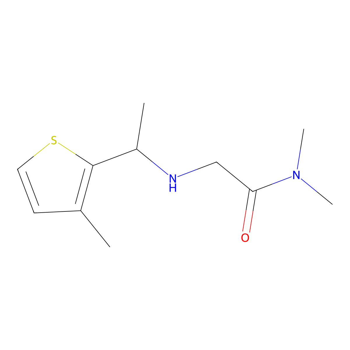N,N-Dimethyl-2-{[1-(3-methylthiophen-2-yl)ethyl]amino}acetamide molecular structure, CAS 1341061-14-0