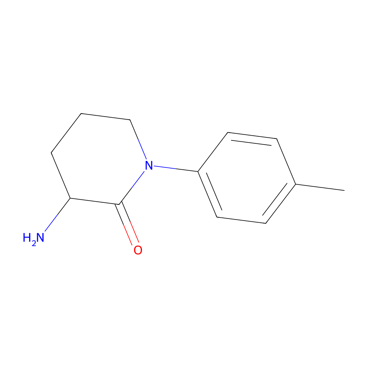 3-Amino-1-(4-methylphenyl)piperidin-2-one molecular structure, CAS 1341061-56-0