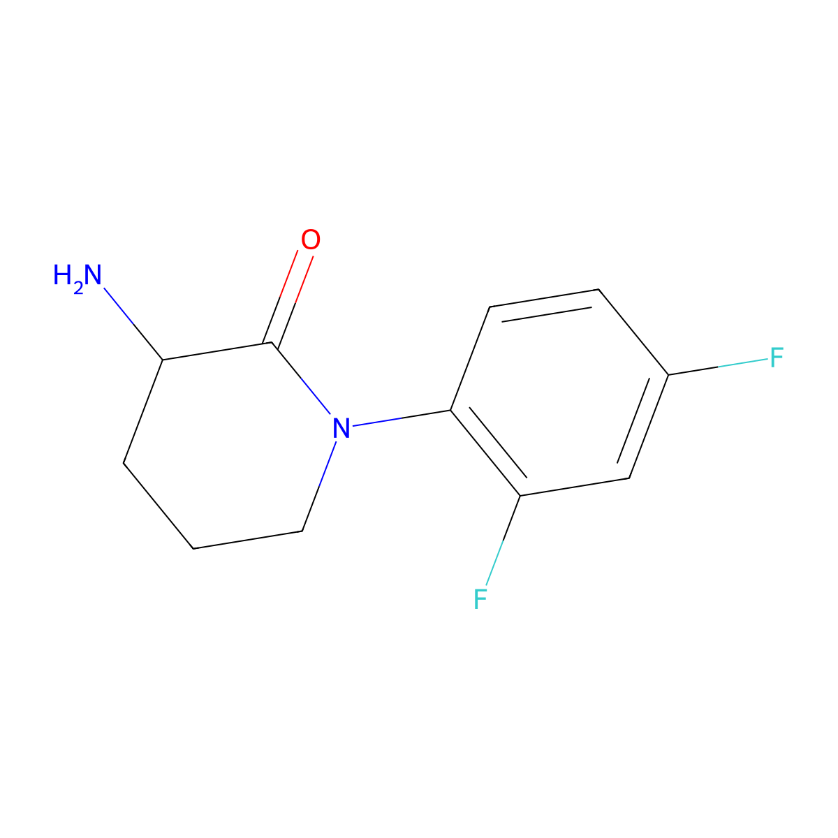 3-Amino-1-(2,4-difluorophenyl)piperidin-2-one molecular structure, CAS 1341063-42-0