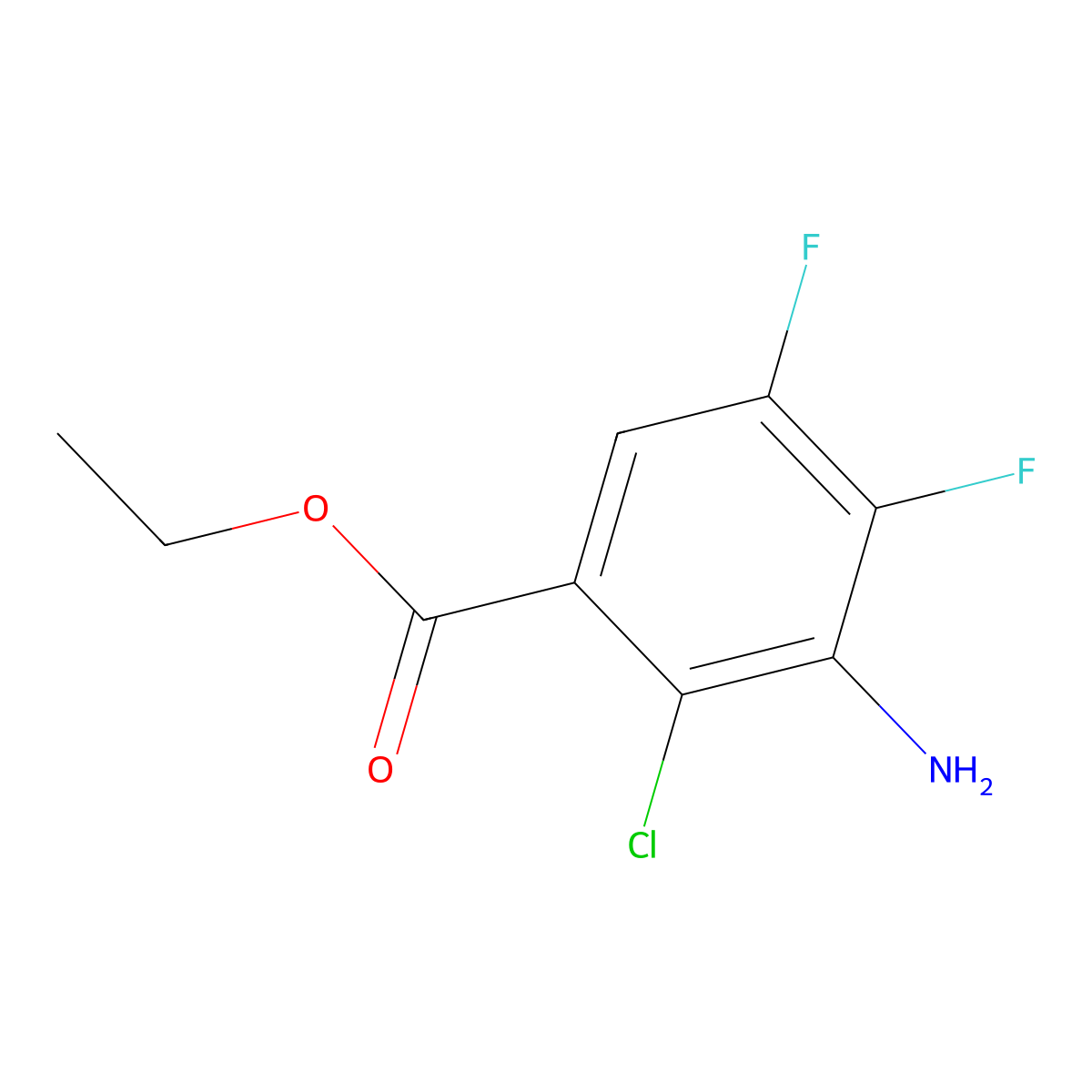 Ethyl 3-amino-2-chloro-4,5-difluorobenzoate molecular structure, CAS 1341063-89-5