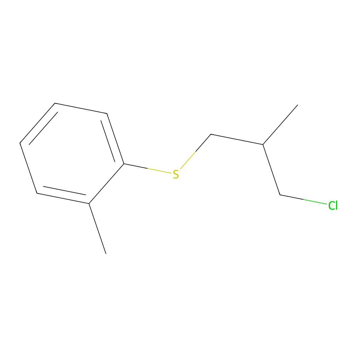 1-[(3-Chloro-2-methylpropyl)sulfanyl]-2-methylbenzene molecular structure, CAS 1341064-82-1