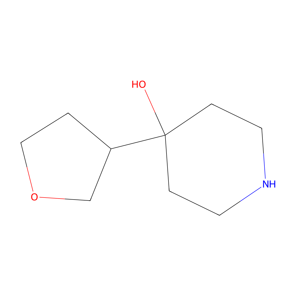 4-(Oxolan-3-yl)piperidin-4-ol molecular structure, CAS 1341068-82-3