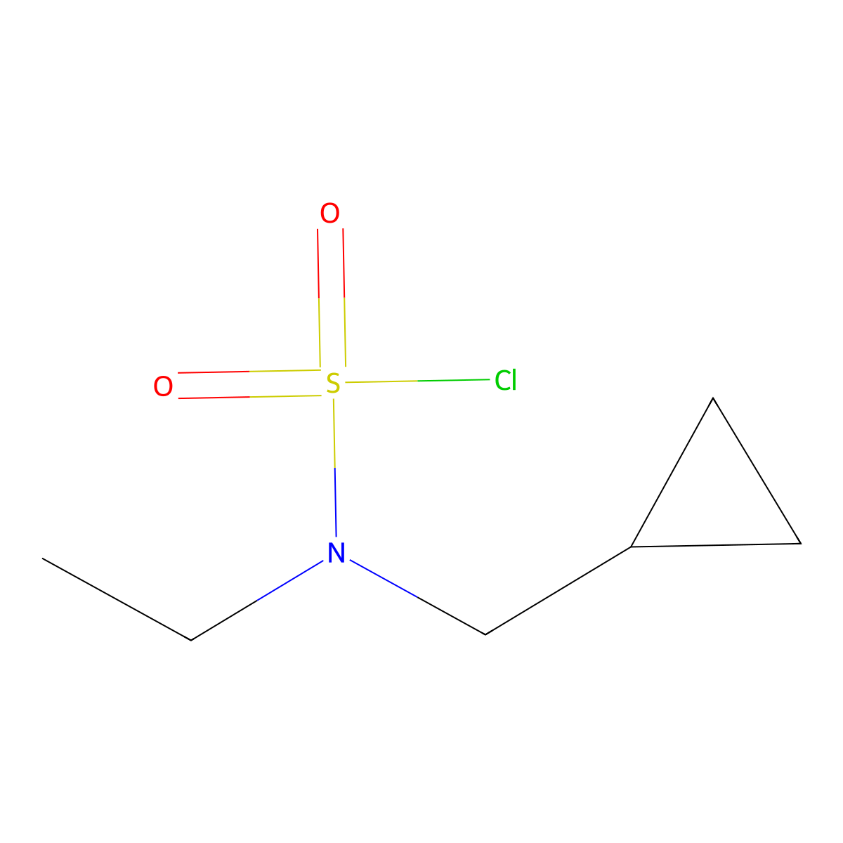 N-(cyclopropylmethyl)-N-ethylsulfamoyl chloride molecular structure, CAS 1341068-87-8
