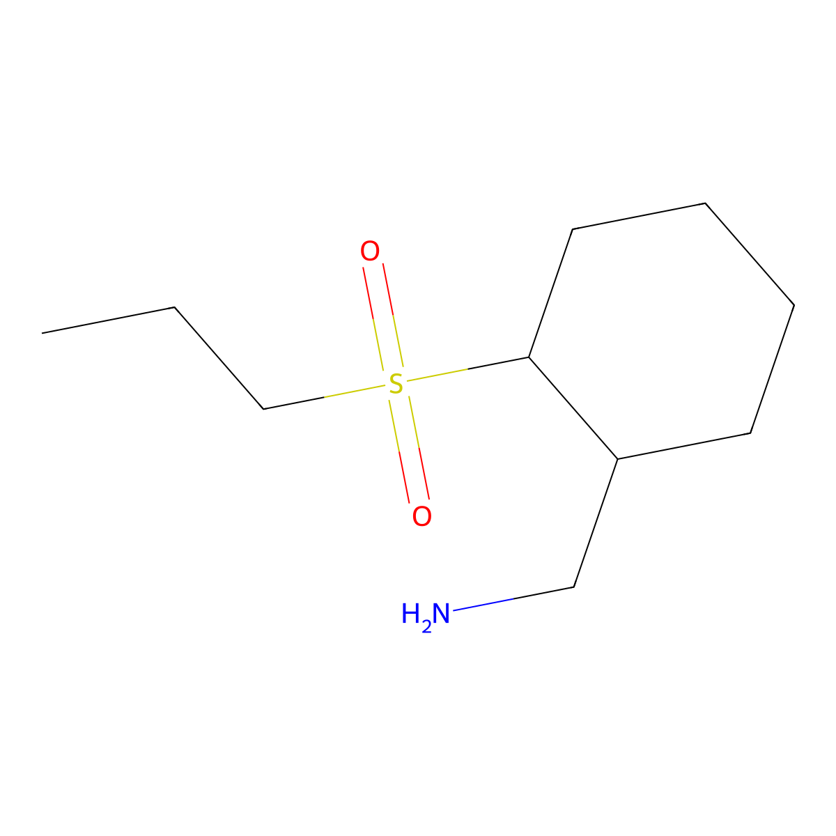 (2-(Propylsulfonyl)cyclohexyl)methanamine molecular structure, CAS 1341069-50-8