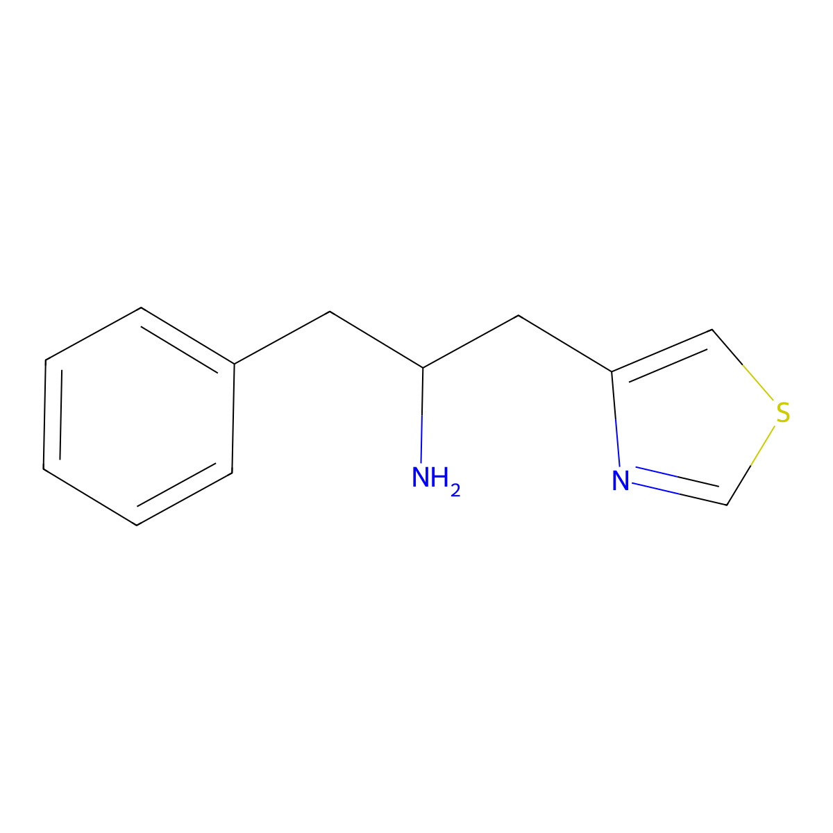 1-Phenyl-3-(1,3-thiazol-4-yl)propan-2-amine molecular structure, CAS 1341072-82-9