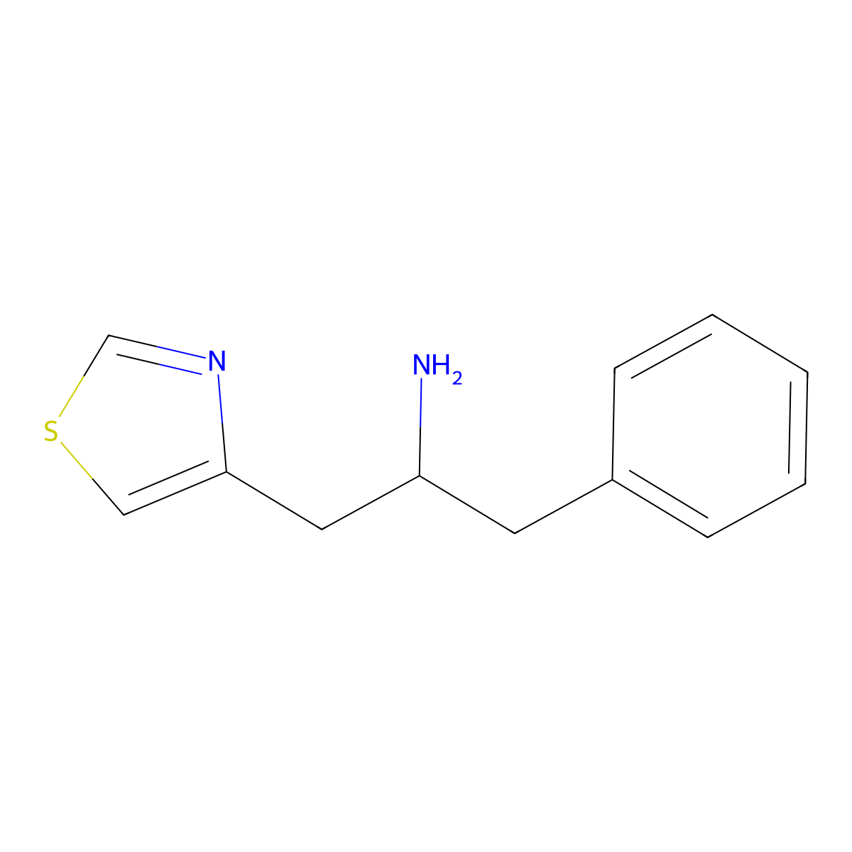 1-Phenyl-3-(1,3-thiazol-4-yl)propan-2-amine molecular structure, CAS 1341072-82-9