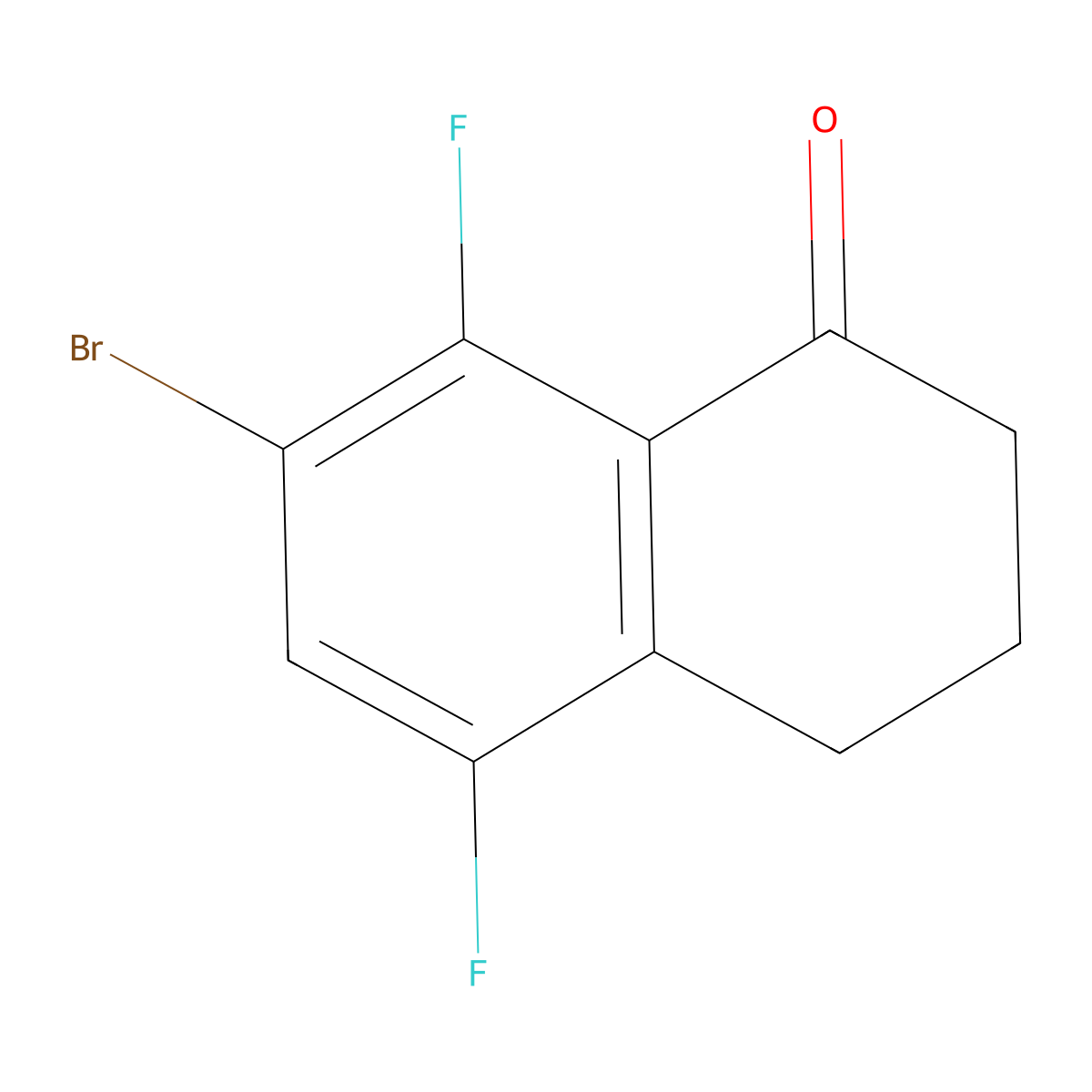 7-Bromo-5,8-difluoro-3,4-dihydronaphthalen-1(2H)-one molecular structure, CAS 1341073-10-6