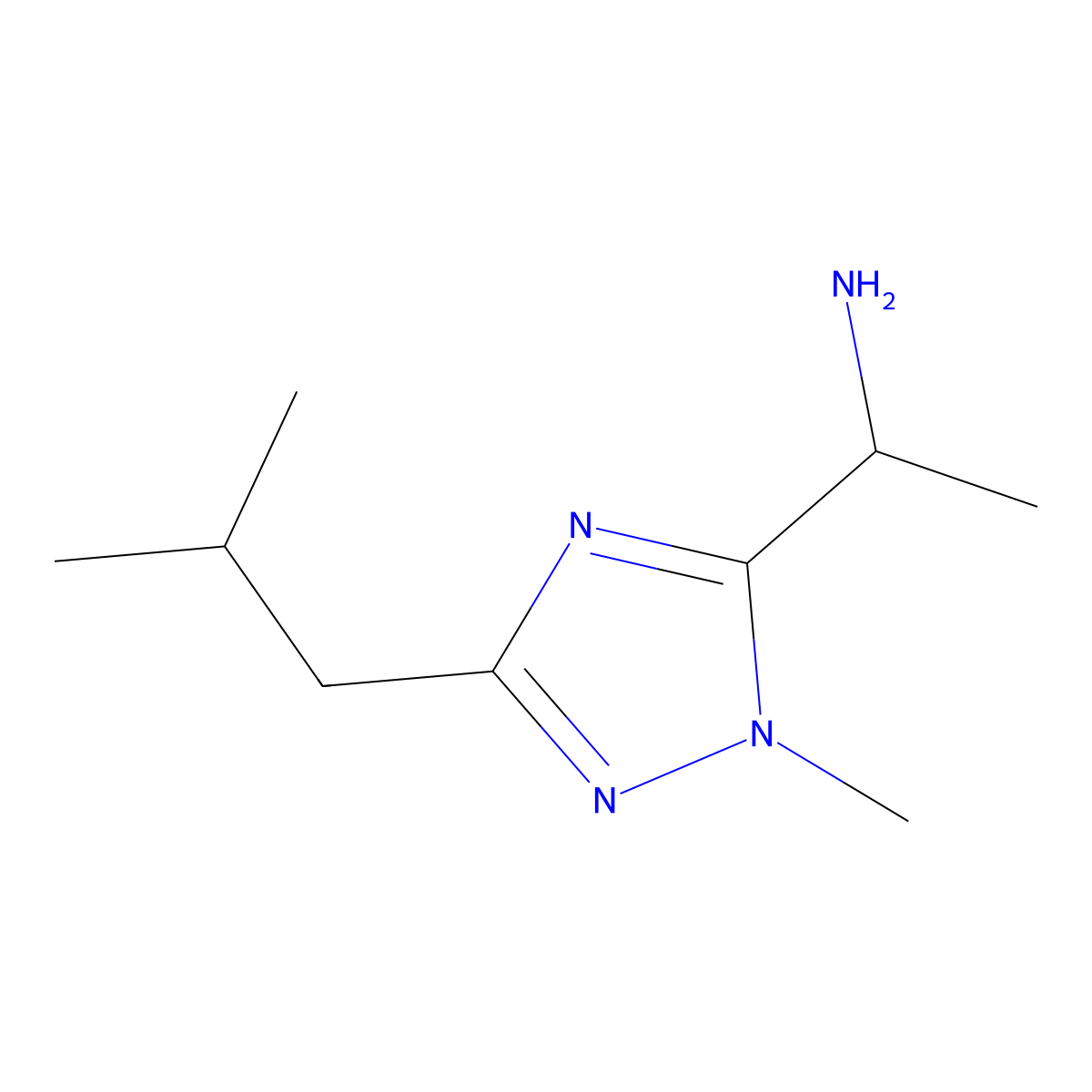 1-(3-Isobutyl-1-methyl-1h-1,2,4-triazol-5-yl)ethan-1-amine molecular structure, CAS 1341075-57-7