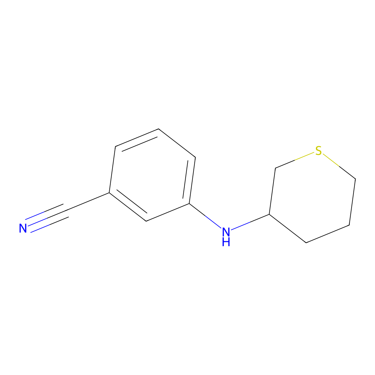 3-[(Thian-3-yl)amino]benzonitrile molecular structure, CAS 1341076-61-6