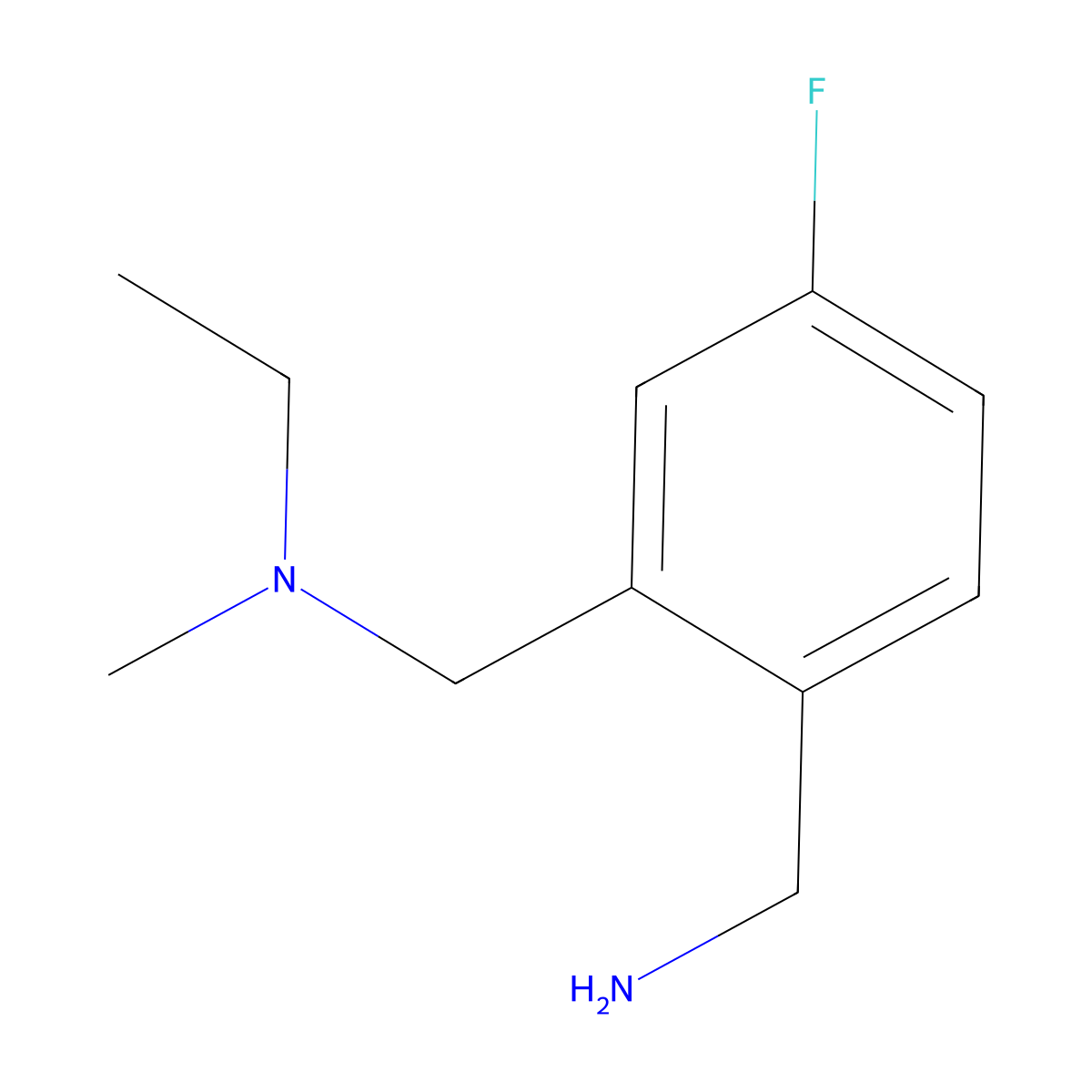 1-(2-((Ethyl(methyl)amino)methyl)-4-fluorophenyl)methanamine molecular structure, CAS 1341080-03-2