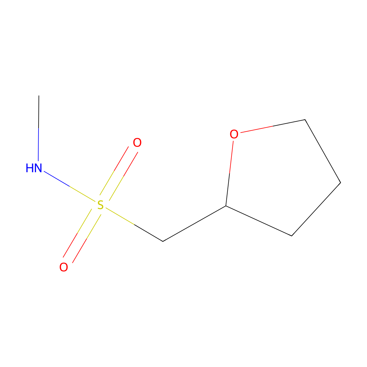 N-methyl-1-(oxolan-2-yl)methanesulfonamide molecular structure, CAS 1341080-45-2