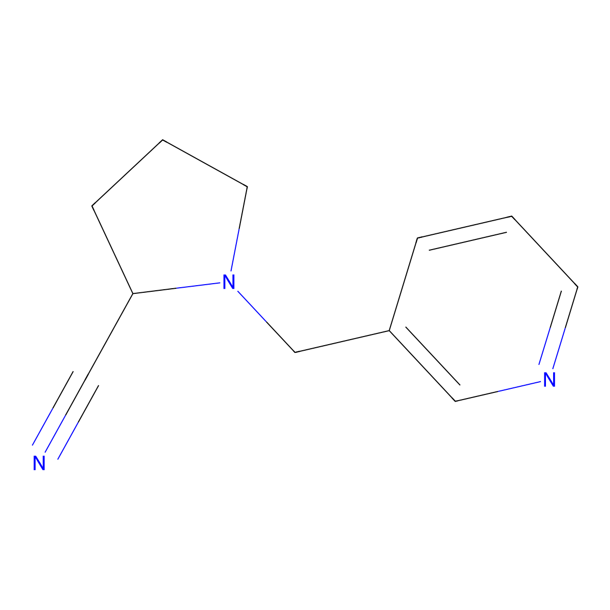 1-(Pyridin-3-ylmethyl)pyrrolidine-2-carbonitrile molecular structure, CAS 1341080-79-2