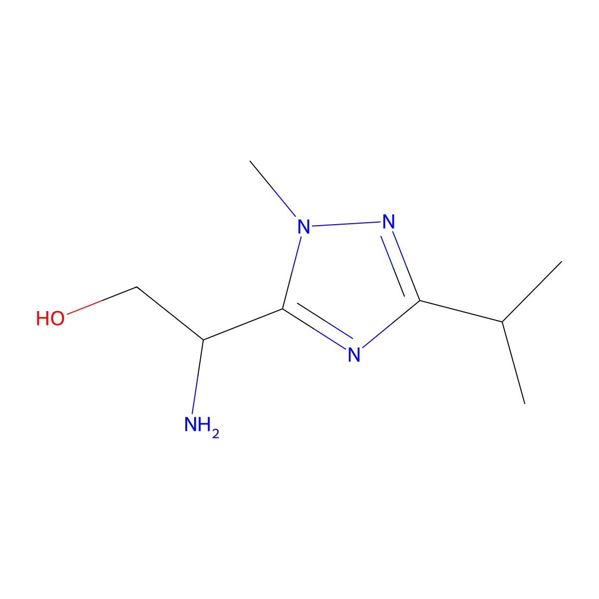 2-Amino-2-(3-isopropyl-1-methyl-1h-1,2,4-triazol-5-yl)ethan-1-ol molecular structure, CAS 1341083-46-2