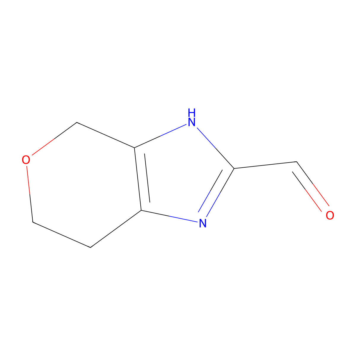 3H,4H,6H,7H-pyrano(3,4-d)imidazole-2-carbaldehyde molecular structure, CAS 1341086-36-9