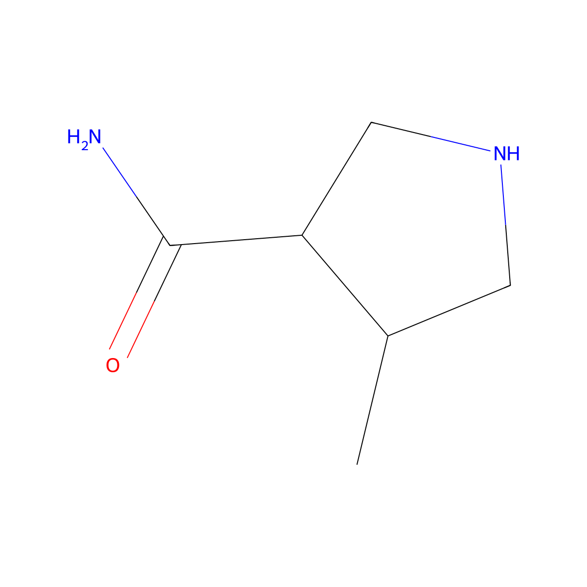 4-Methylpyrrolidine-3-carboxamide molecular structure, CAS 1341088-01-4