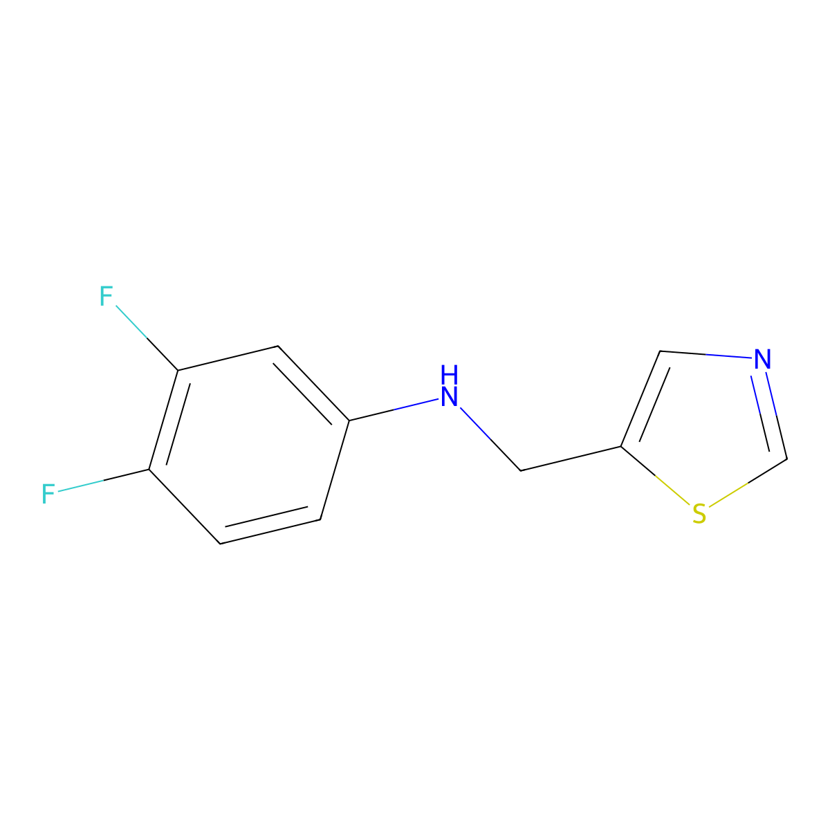 3,4-Difluoro-N-(thiazol-5-ylmethyl)aniline molecular structure, CAS 1341088-16-1