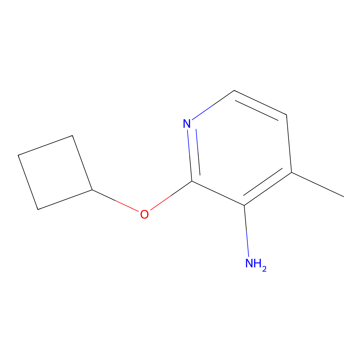 2-Cyclobutoxy-4-methylpyridin-3-amine molecular structure, CAS 1341088-95-6