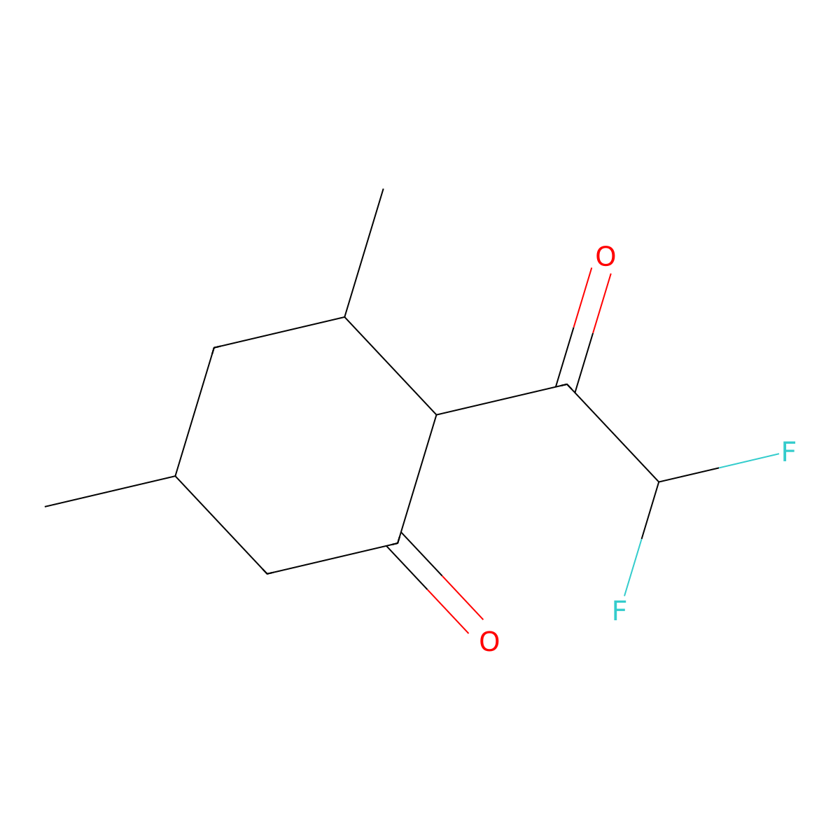 2-(2,2-Difluoroacetyl)-3,5-dimethylcyclohexan-1-one molecular structure, CAS 1341089-01-7