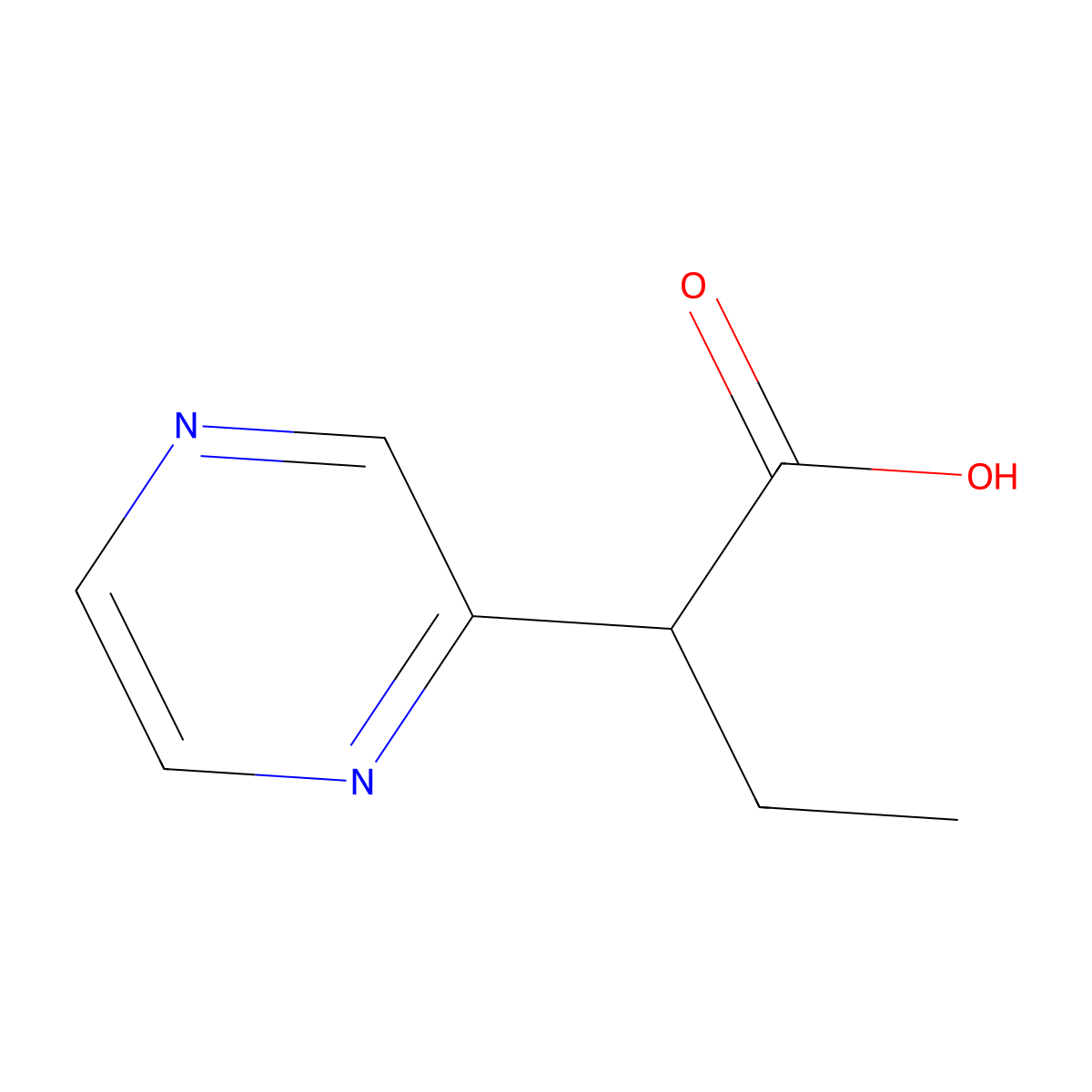 2-(Pyrazin-2-yl)butanoic acid molecular structure, CAS 1341089-82-4