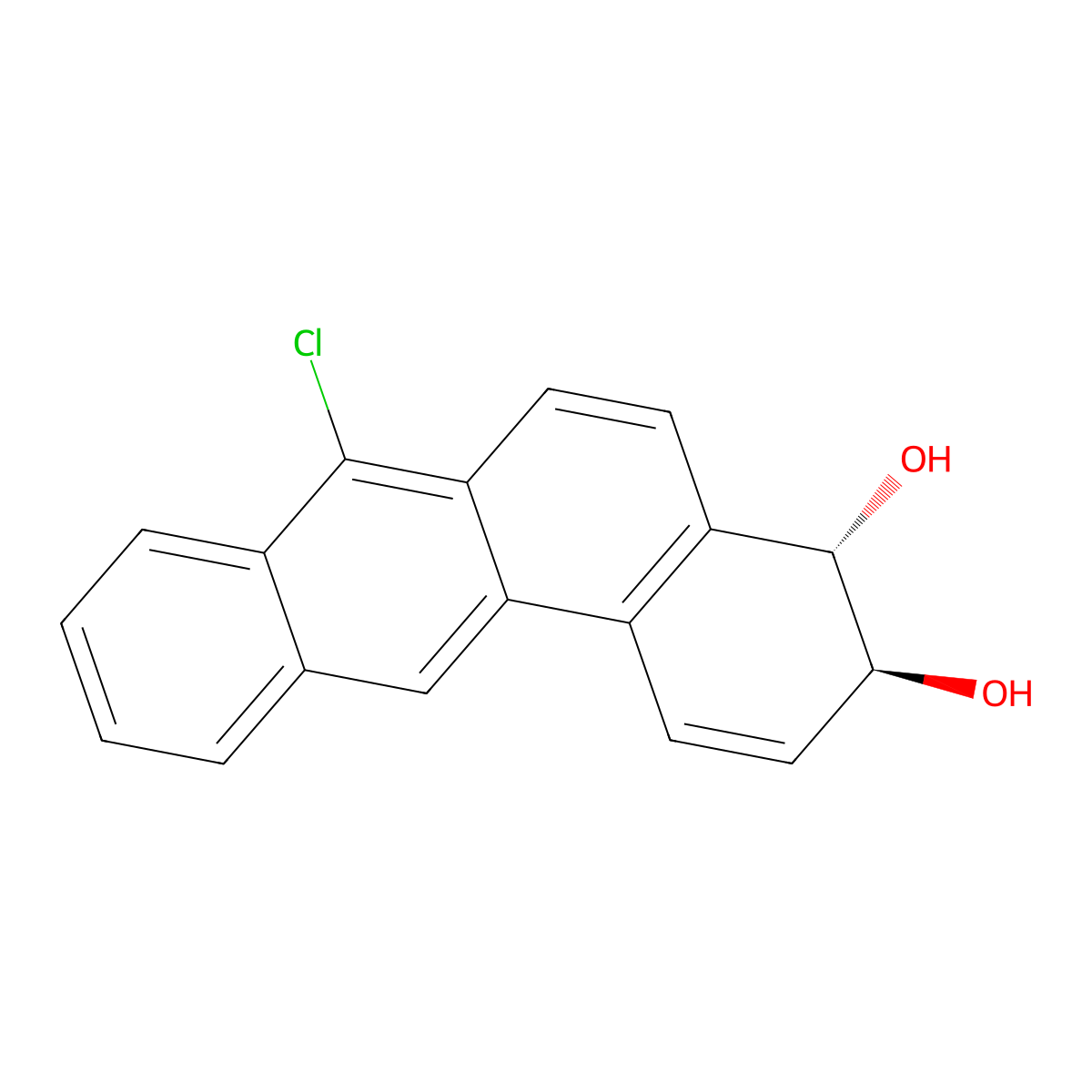 trans-3,4-Dihydroxy-3,4-dihydro-7-chlorobenz(a)anthracene molecular structure, CAS 134109-03-8