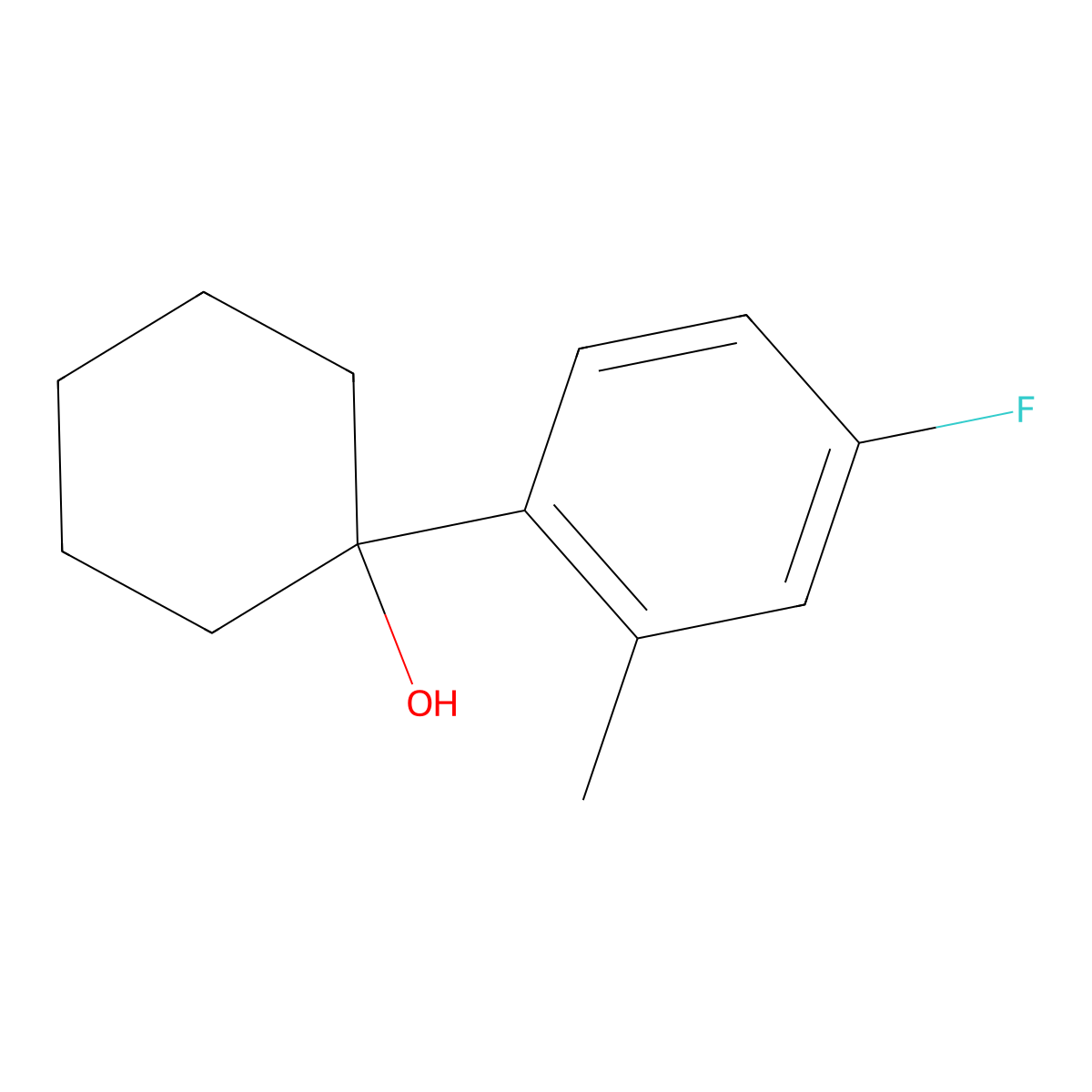 1-(4-Fluoro-2-methylphenyl)cyclohexanol molecular structure, CAS 1341091-96-0