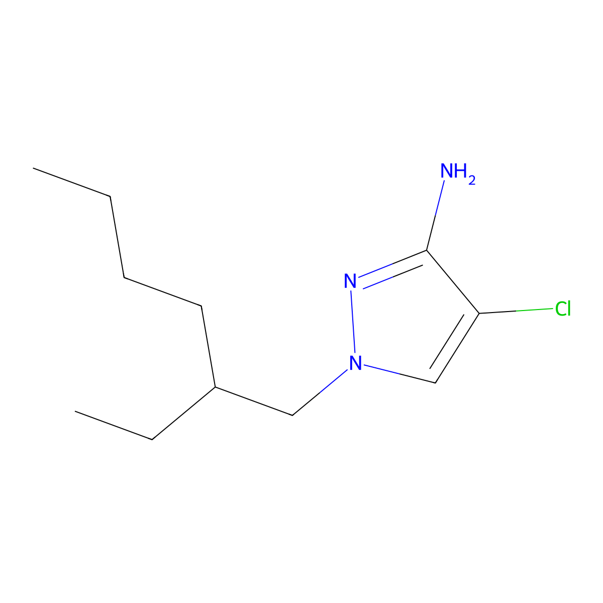 4-Chloro-1-(2-ethylhexyl)-1h-pyrazol-3-amine molecular structure, CAS 1341092-55-4
