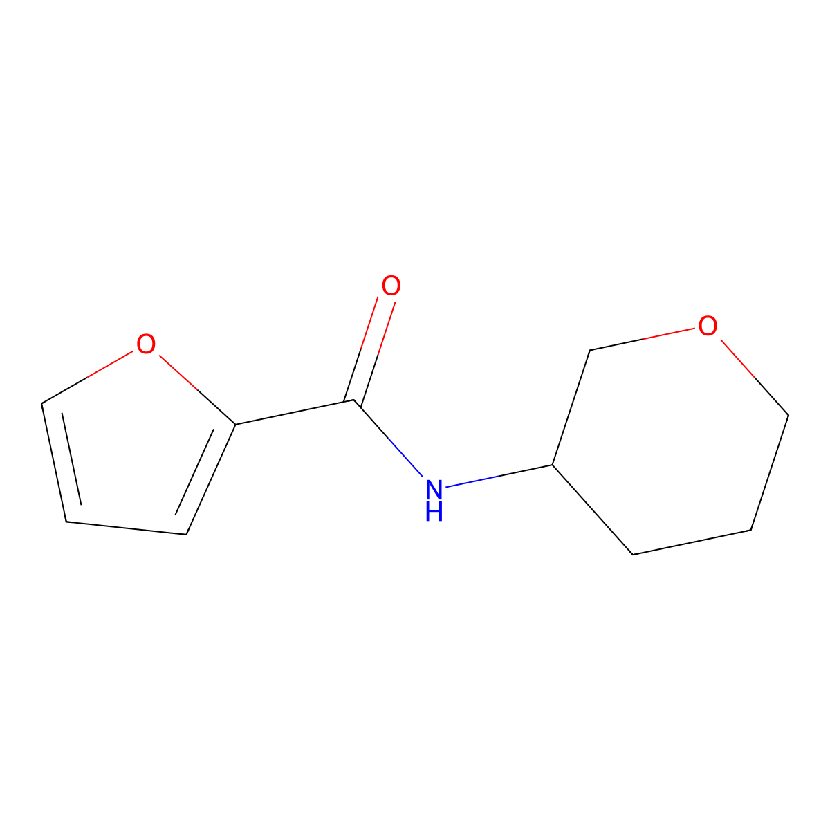 N-(oxan-3-yl)furan-2-carboxamide molecular structure, CAS 1341093-57-9