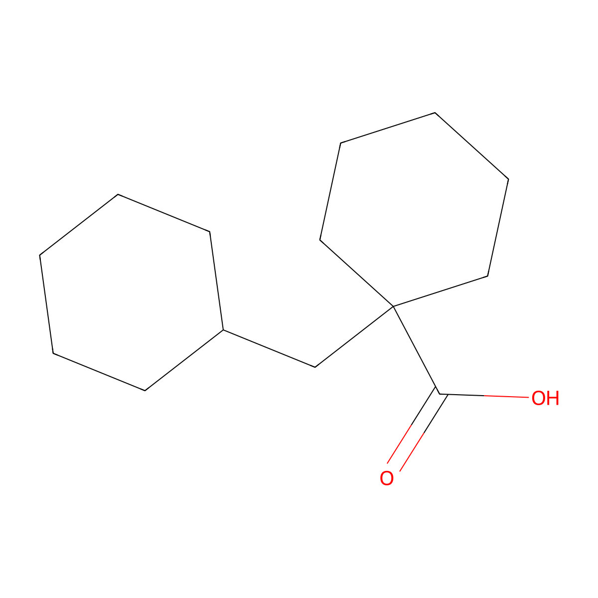 1-(Cyclohexylmethyl)cyclohexane-1-carboxylic acid molecular structure, CAS 1341094-60-7