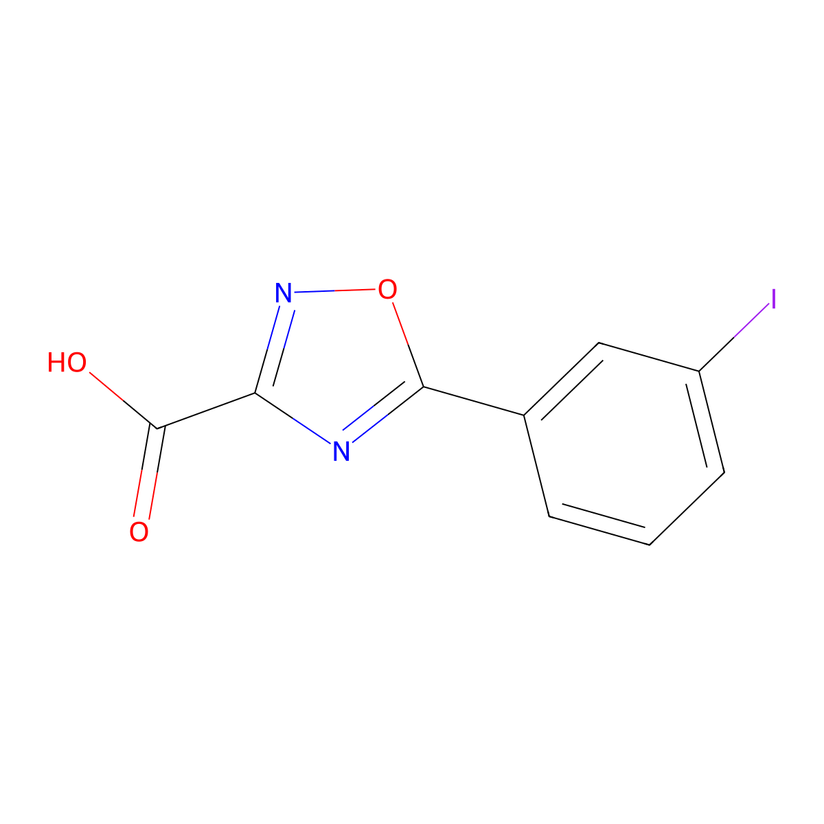 5-(3-Iodophenyl)-1,2,4-oxadiazole-3-carboxylic acid molecular structure, CAS 1341096-79-4