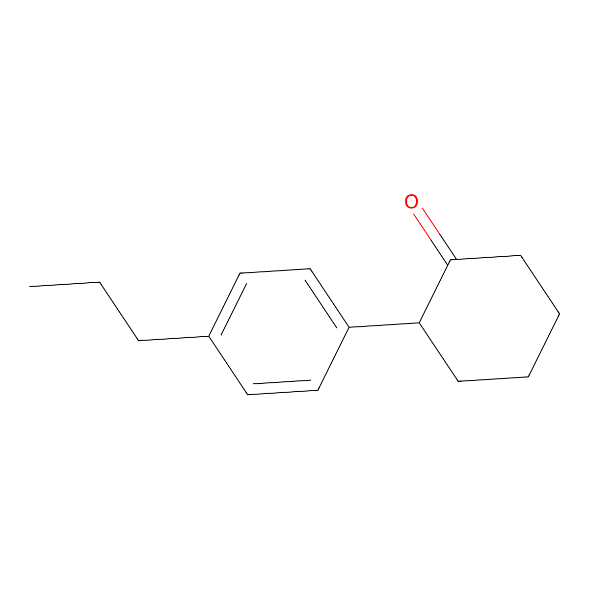 2-(4-Propylphenyl)cyclohexan-1-one molecular structure, CAS 1341097-49-1