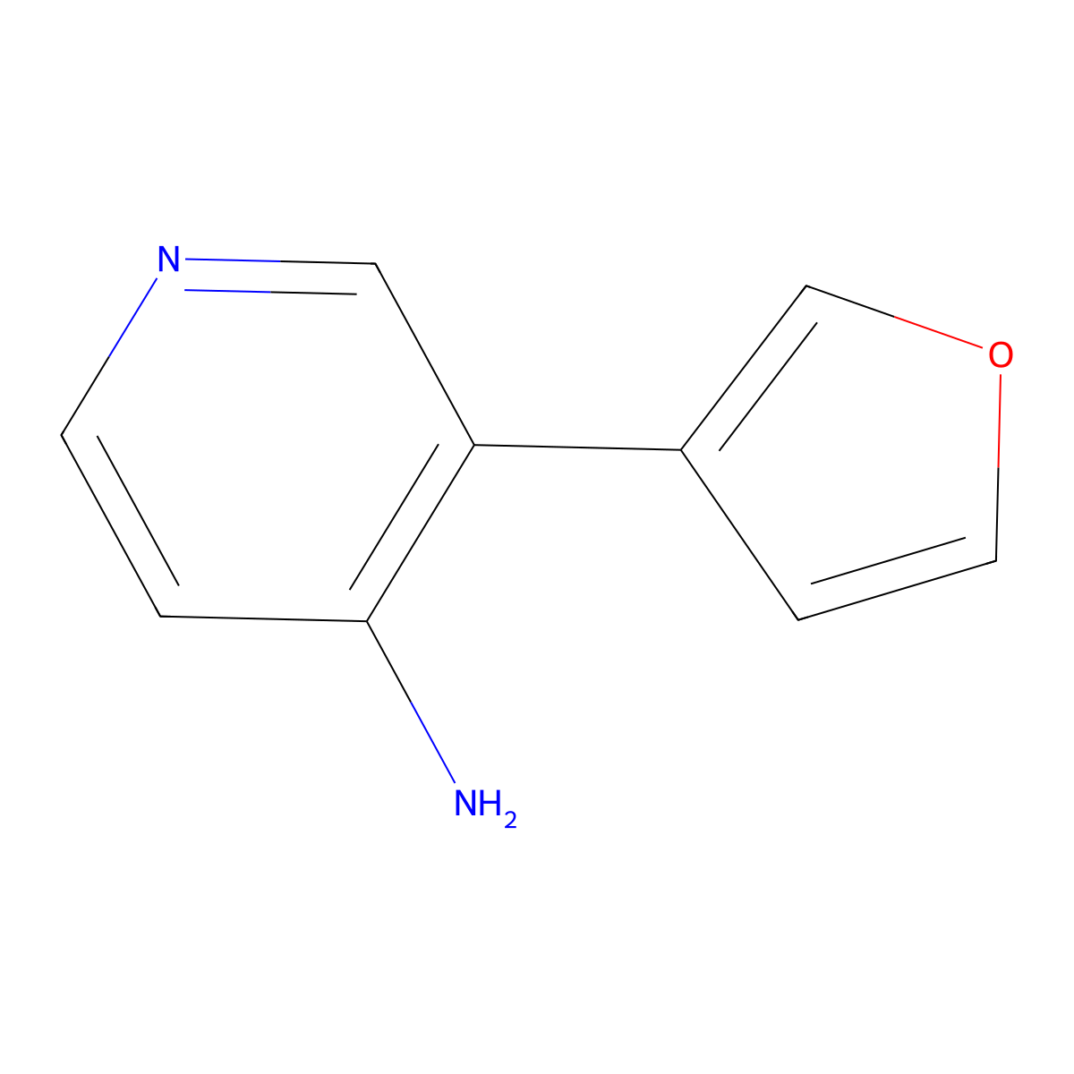 4-Amino-3-(3-furan)pyridine molecular structure, CAS 1341097-89-9