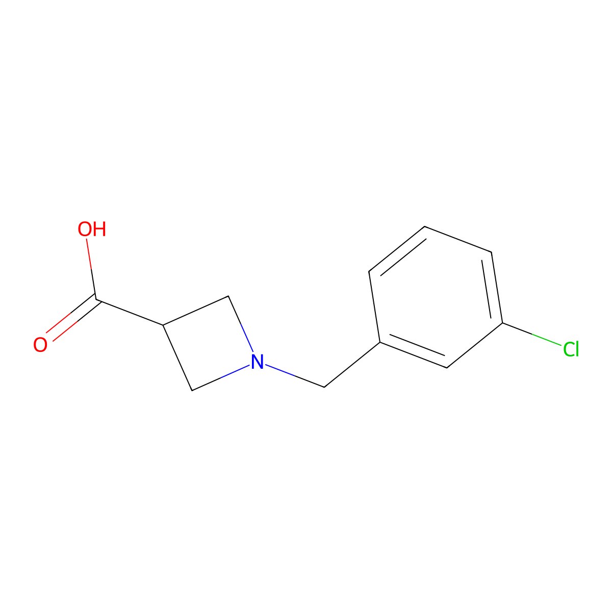 1-[(3-Chlorophenyl)methyl]azetidine-3-carboxylic acid molecular structure, CAS 1341099-08-8