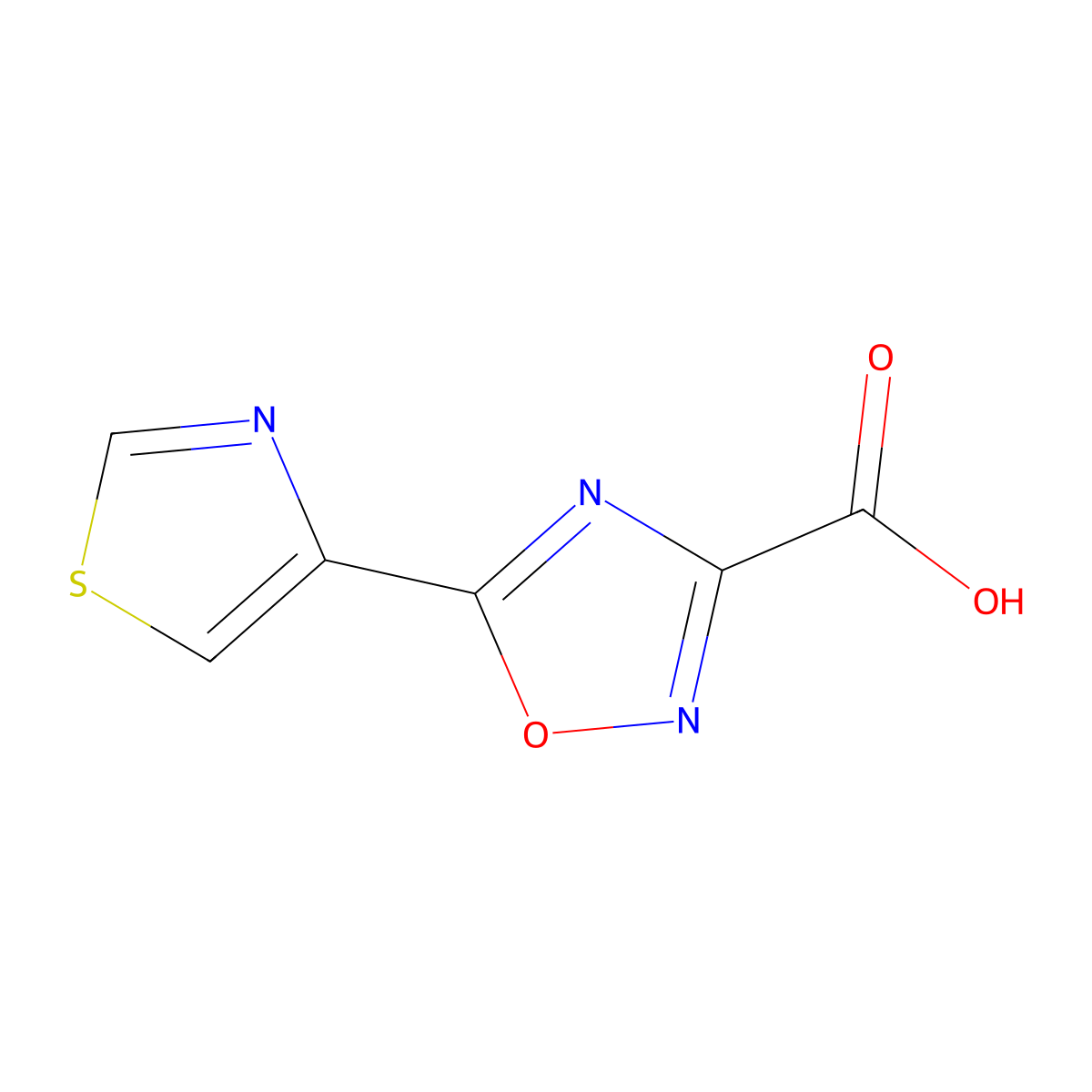 5-(1,3-Thiazol-4-yl)-1,2,4-oxadiazole-3-carboxylic acid molecular structure, CAS 1341100-13-7