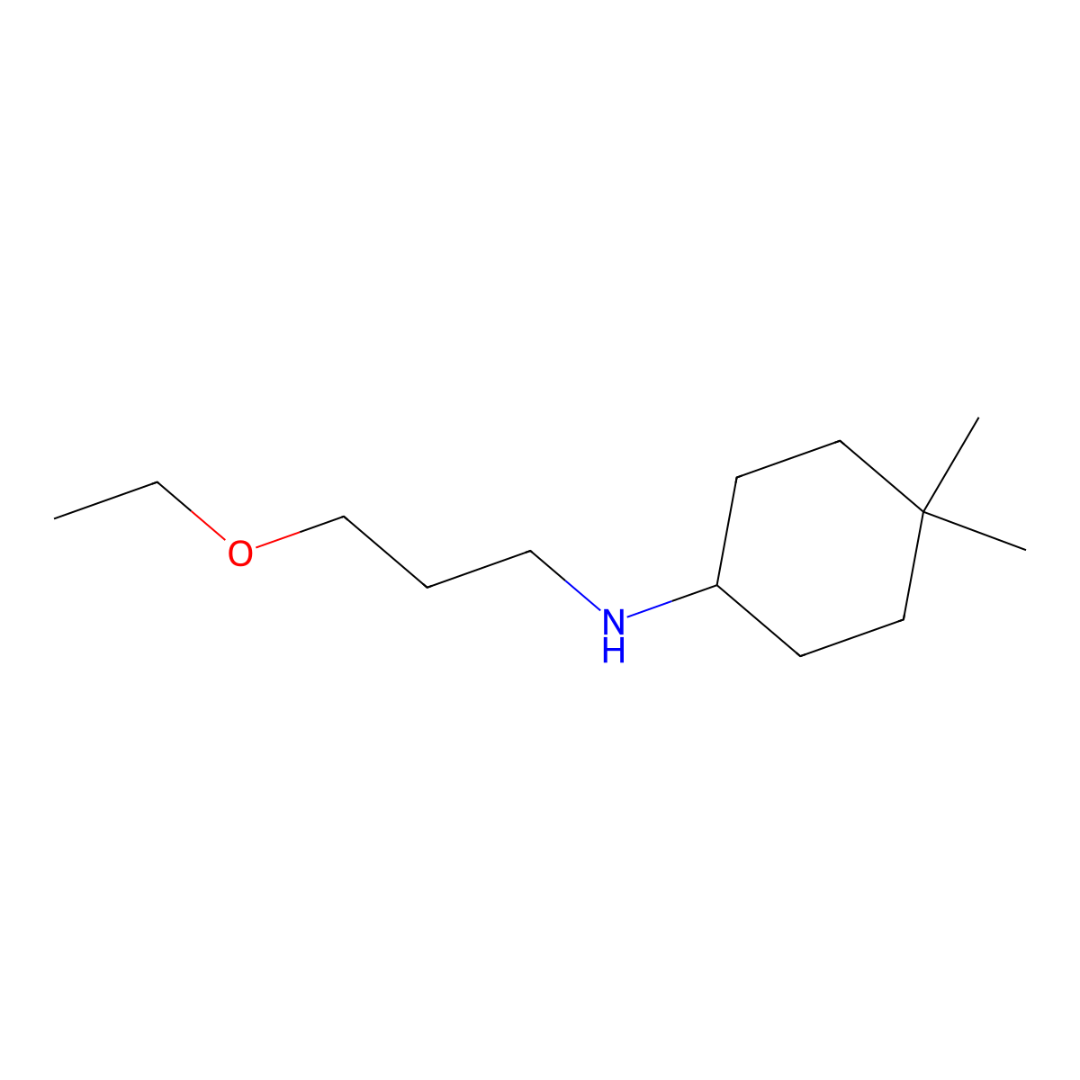 N-(3-ethoxypropyl)-4,4-dimethylcyclohexan-1-amine molecular structure, CAS 1341101-94-7