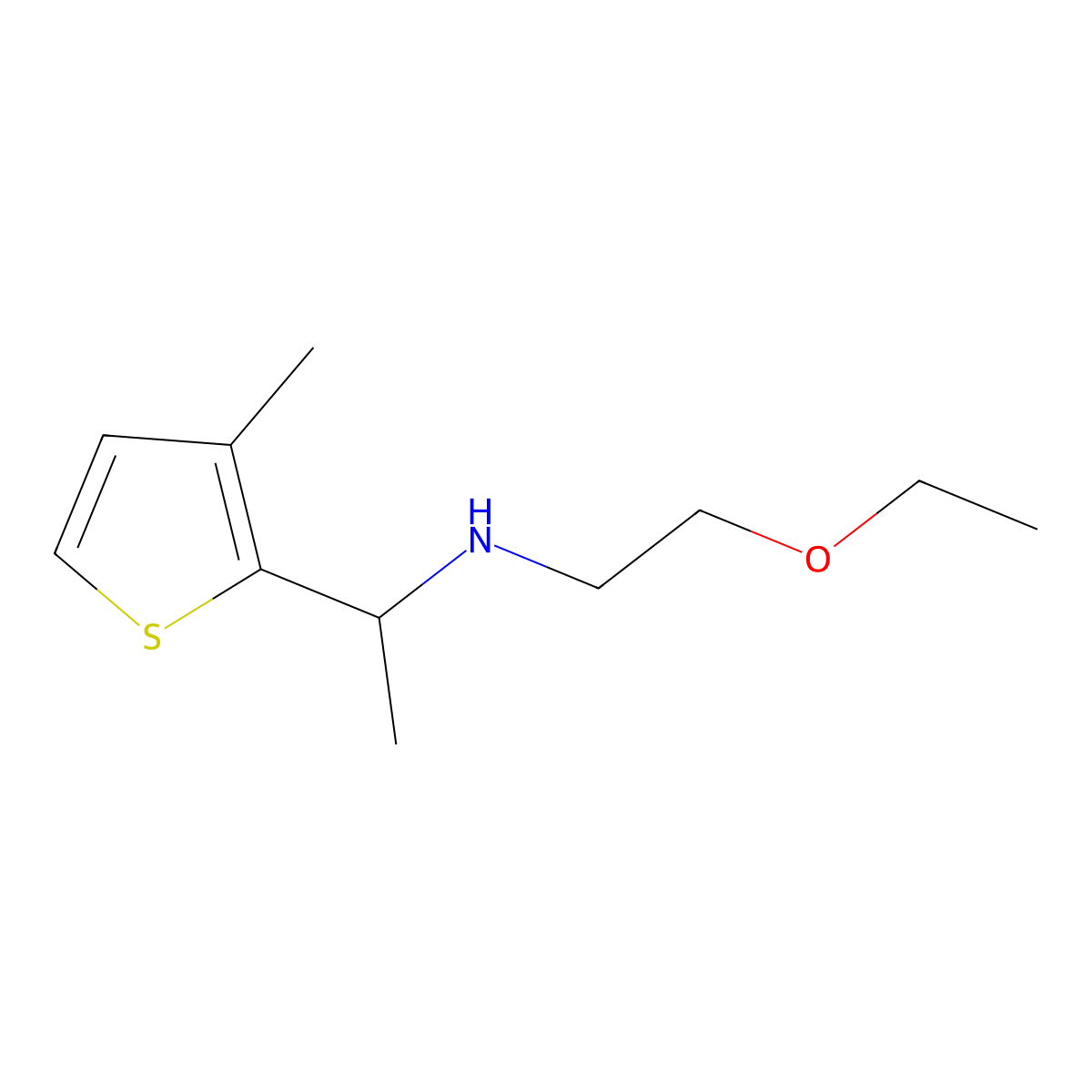 (2-Ethoxyethyl)[1-(3-methylthiophen-2-yl)ethyl]amine molecular structure, CAS 1341102-72-4