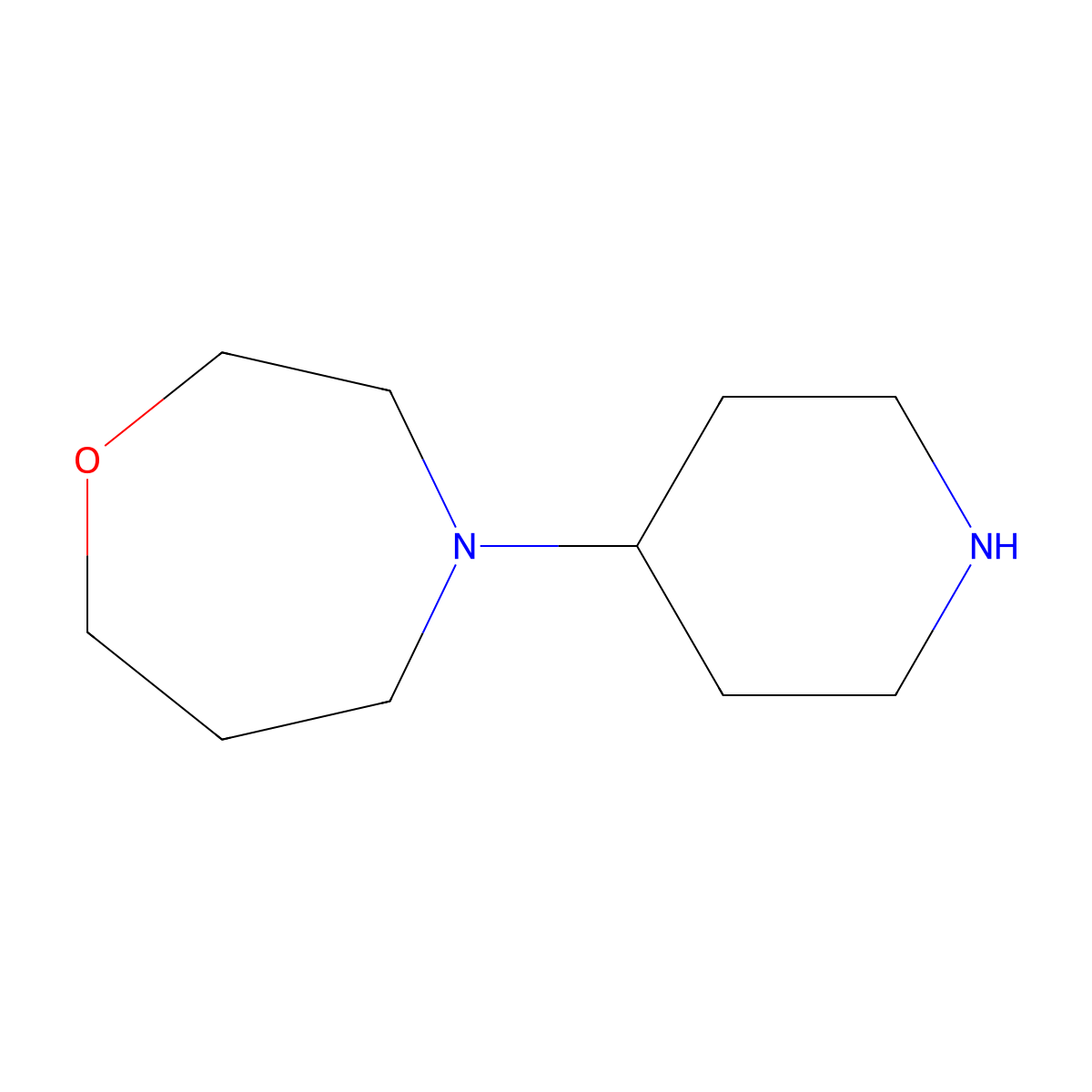 4-(Piperidin-4-yl)-1,4-oxazepane molecular structure, CAS 1341103-12-5