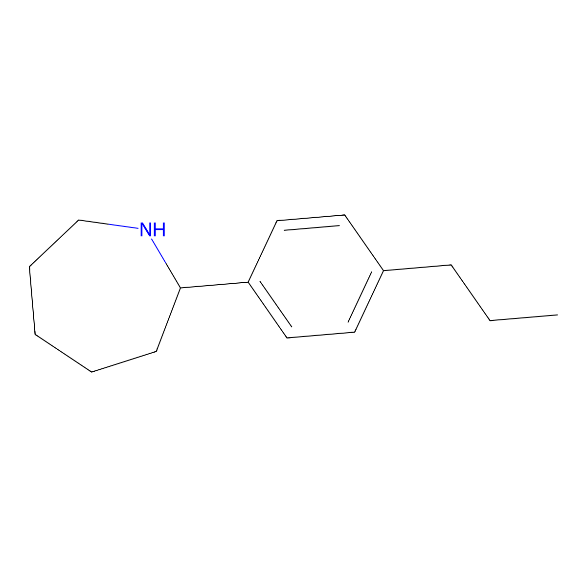 2-(4-Propylphenyl)azepane molecular structure, CAS 1341103-13-6