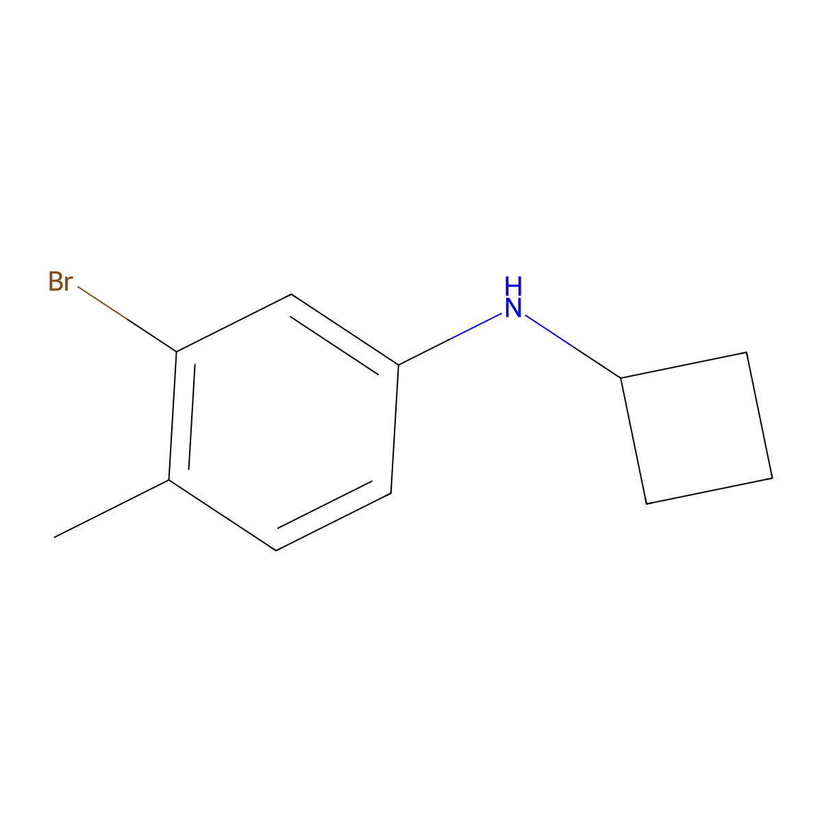 3-bromo-N-cyclobutyl-4-methylaniline molecular structure, CAS 1341104-55-9